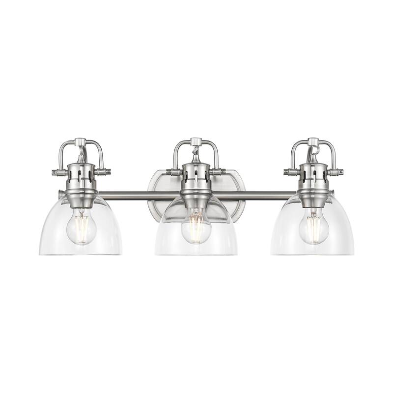Yep by Golden Lighting Duncan 3-light Vanity in Pewter and Clear Glass