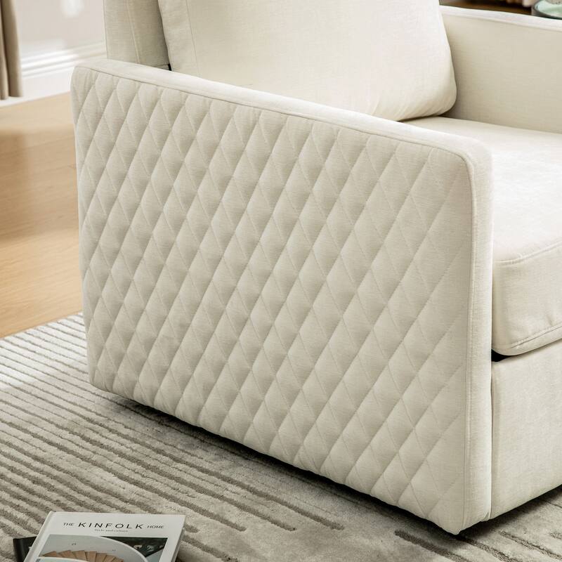 Swivel Accent Chair, Comfy Reading Chairs, Accent Single Armchair Upholstered Sofa Tufted Accent Square Club Chair