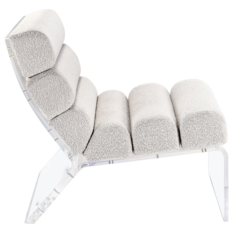 Serreta Boucle Upholstered Armless Acrylic Chair