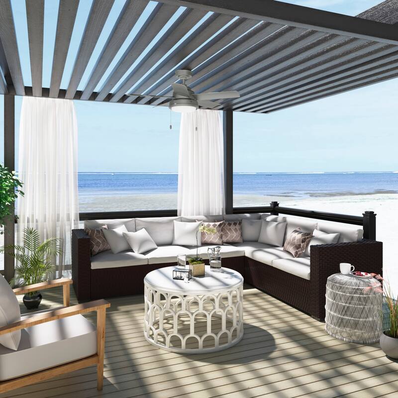 Hunter 44" Seawall Wet Rated Ceiling Fan with LED Light Kit and Pull Chain