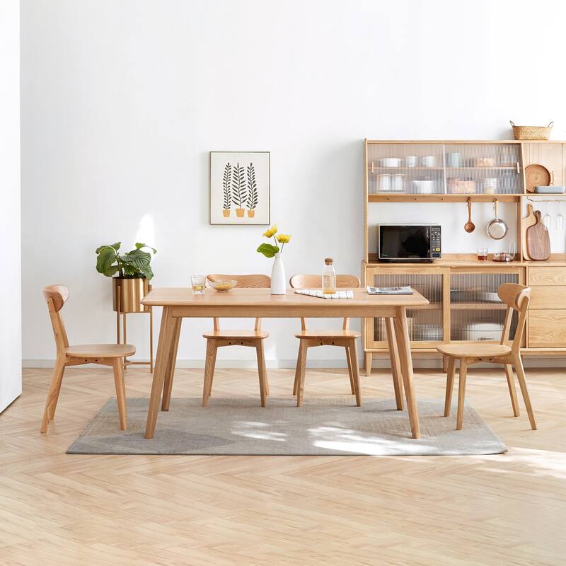 GDFStudio - Belfair Modern Solid Oak Wood Dining Chair - 19.69"W