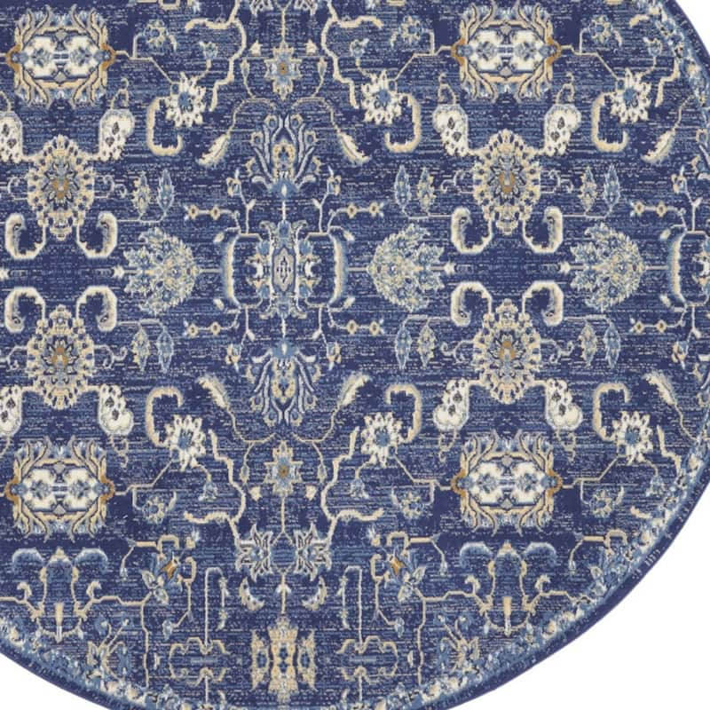 Luyi Power Loomed Geometric Floral Traditional Area Rug By HomeRoots - 96' X '96' X '0.5