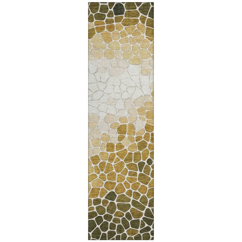 Machine Washable Indoor/Outdoor Contemporary Ombre Chantille Rug