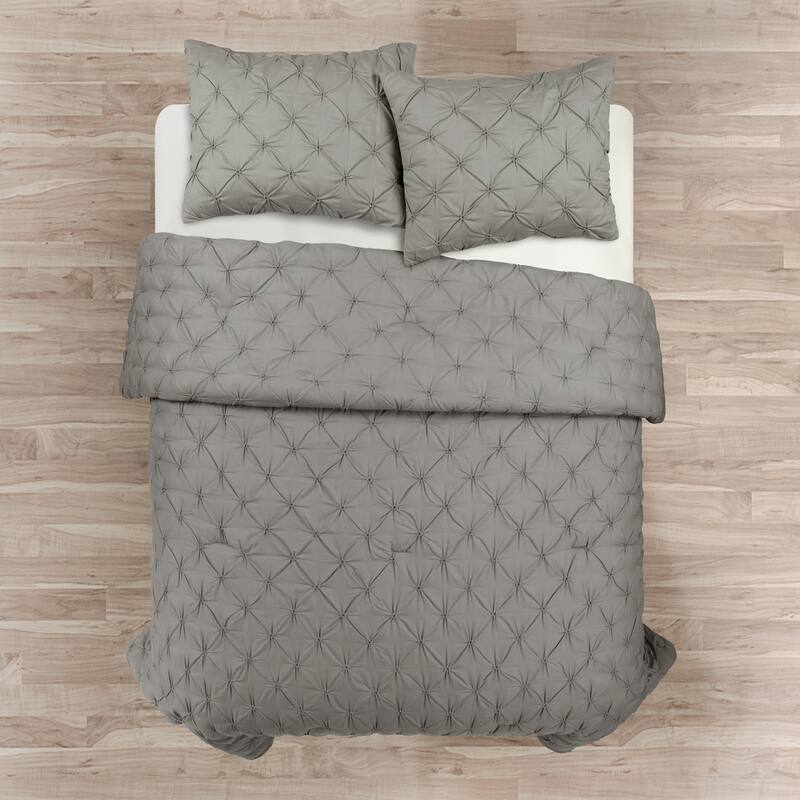 Lush Decor Ravello Pintuck 100 Percent Cotton Comforter Set
