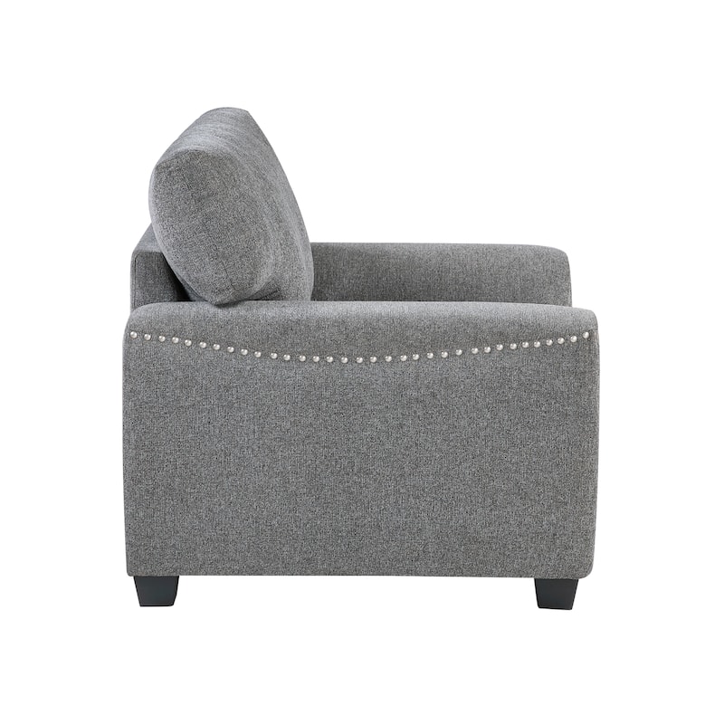 Windsor 41" Chenille Accent Chair - Nailhead Trim Details