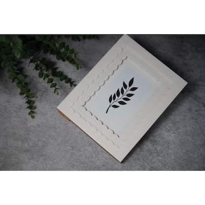 Rectangular Flower Border Picture Frame - for 5" x 7" Photo - White
