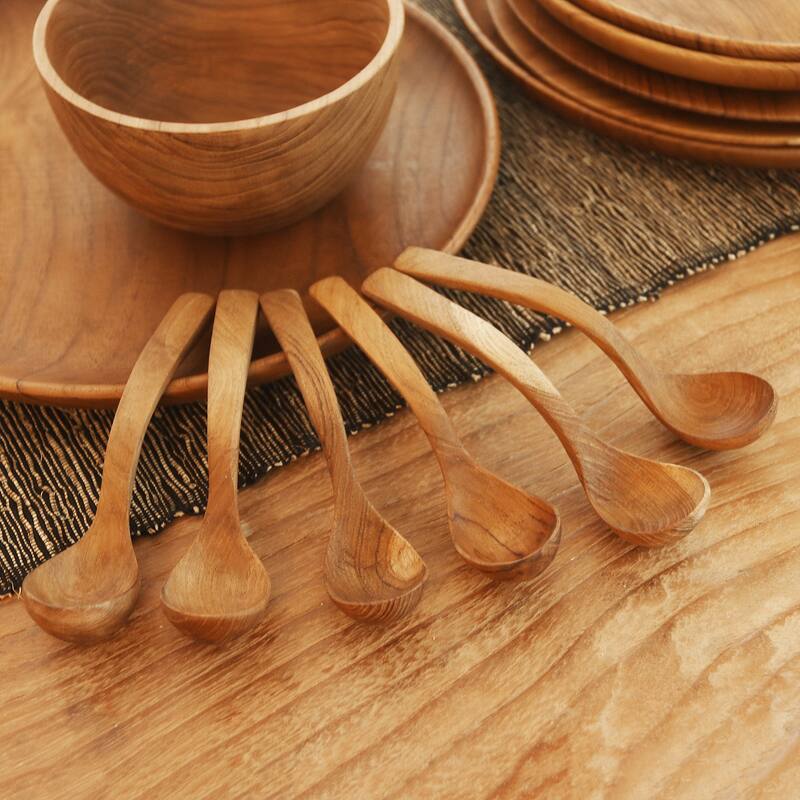 NOVICA Handmade Ladle Up Teak Wood Soup Spoons (Set Of 6)