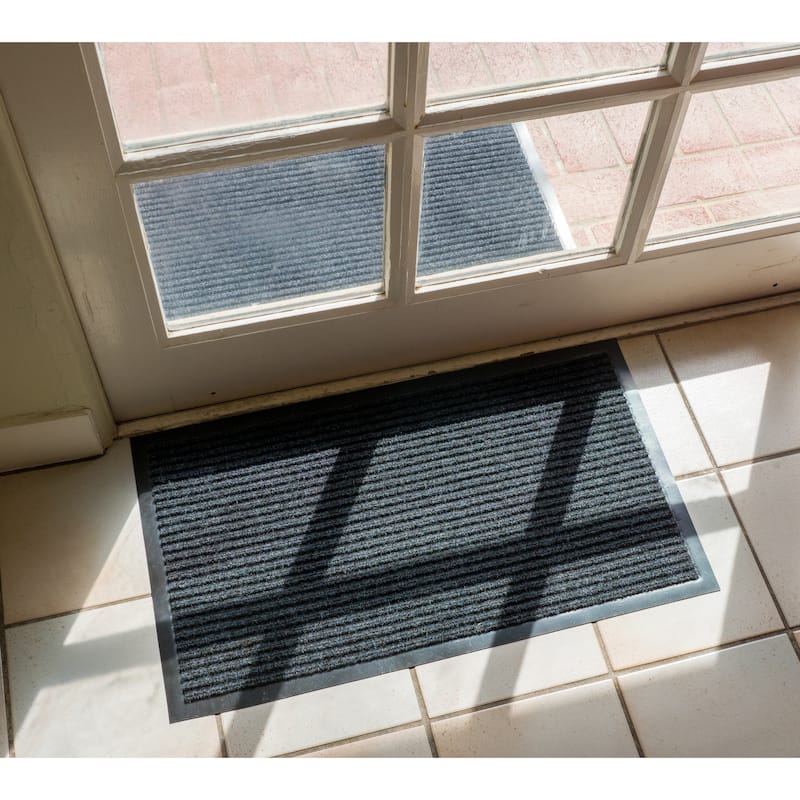 KAF Home 17"x30" Ribbed PET Door Mat, Set of 2
