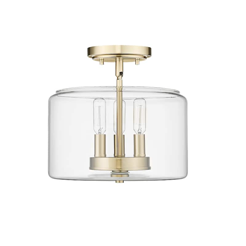 Millennium Lighting Asheville 3 Light Semi-Flush Ceiling Mount Fixture - Modern Gold