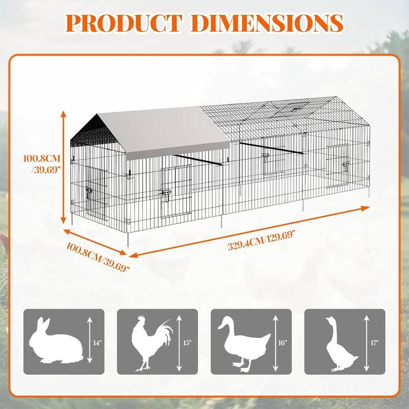 Large Walk-in Metal Chicken Coop