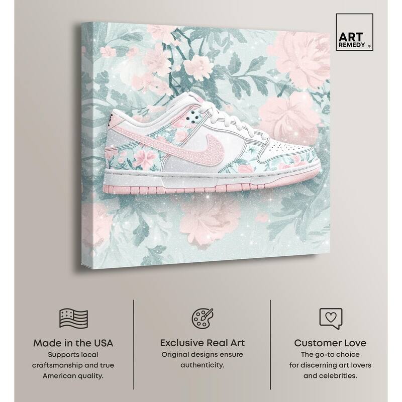 Dainty Floral Sneaker Canvas by Art Remedy, Gallery Wrapped