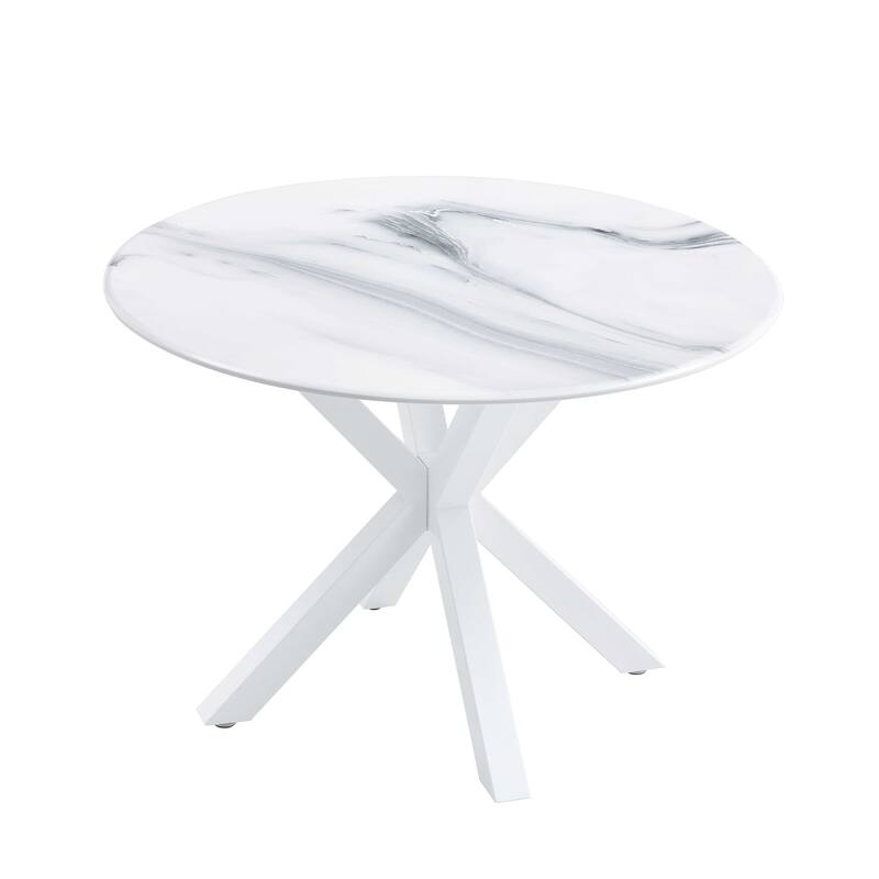 End Table Leisure Coffee Table with Round MDF Table Top and cross leg