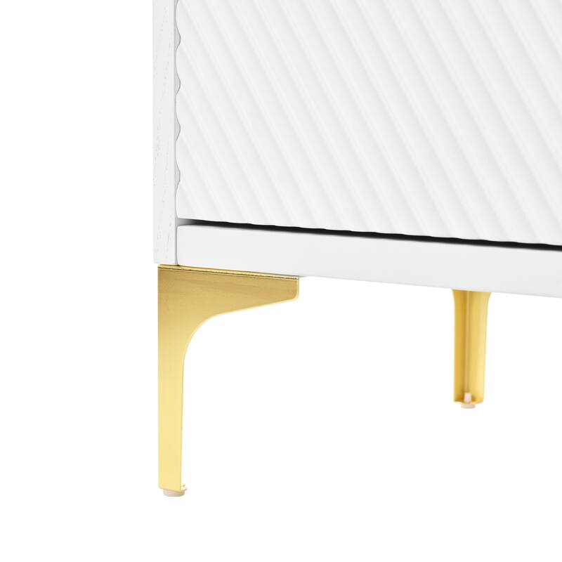 Modern 4-Door Buffet Cabinet Sideboard Cabinet with Adjustable Shelves, Push-Open Door Design, for Living Room and Kitchen