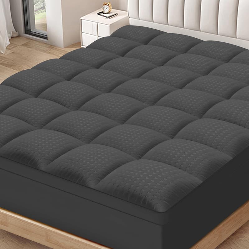 Extra Thick&Down Alternative Mattress Topper With 8-21 Inch Deep Pocket - California King - Gray