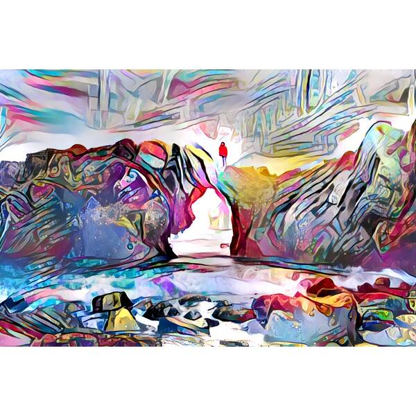 Shop Person Water Standing Art Print Wall Artwork Decor
