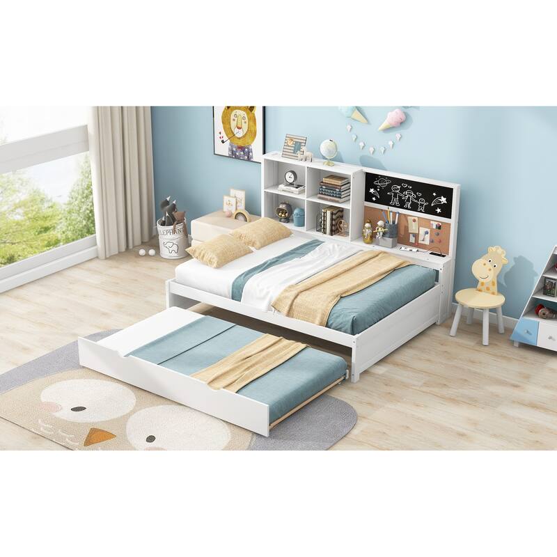 Versatile Design Full Size Daybed Sofa Bed with Storage Shelves