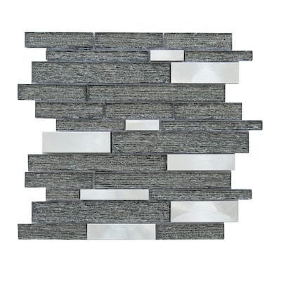 Altair Glena Rectangular Laminated Glass Mosaic Mix Aluminum Wall Tile