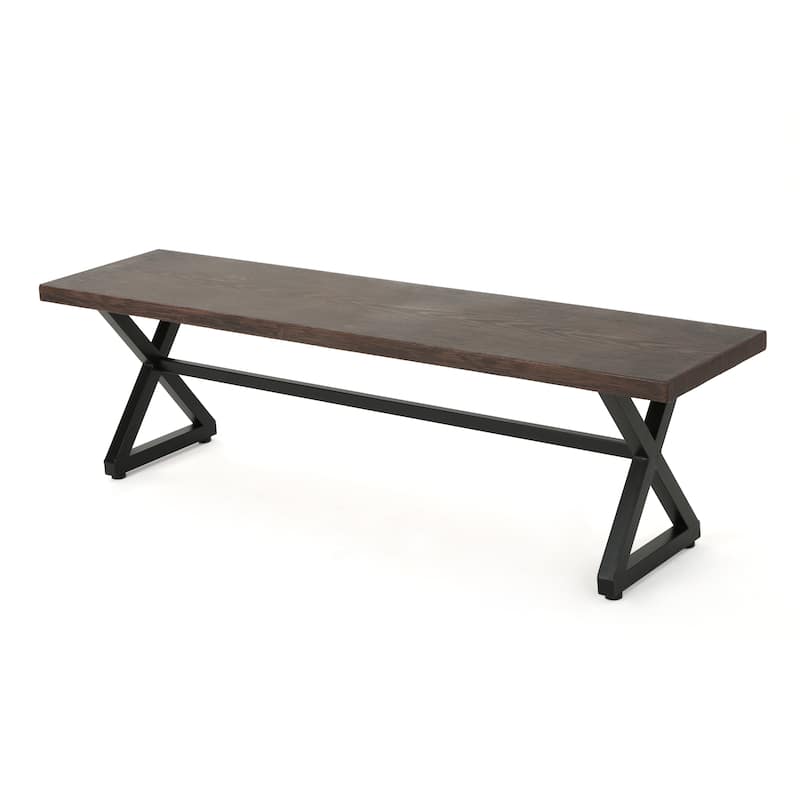 Roomfitters Aluminum Outdoor Dining Bench with Sturdy Steel Frame, Stylish and Durable Design, Perfect for Patio and Garden Use