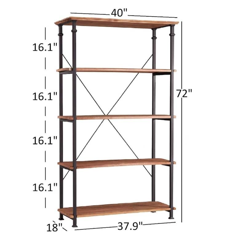 Myra Vintage Industrial Modern 3-piece Desk and 40-inch Bookcase Set by iNSPIRE Q Classic