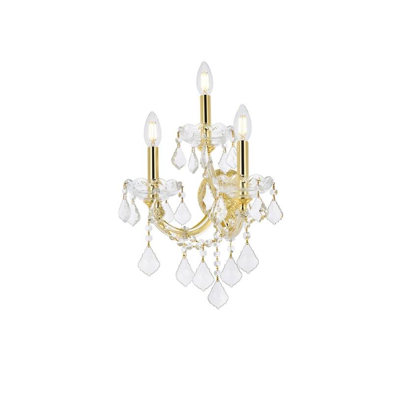 Fleur Illumination Collection Wall Sconce D:12in H:22in E:8.5in Lt:3 Gold Finish