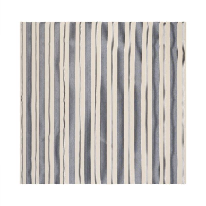 French Home 63"x 63" Blue and Cream Striped Tablecloth - 63" x 63"
