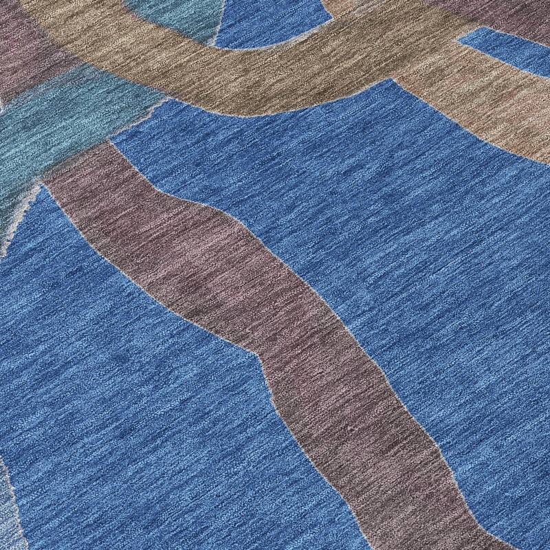 Machine Washable Indoor/ Outdoor Abstract Links Chantille Rug