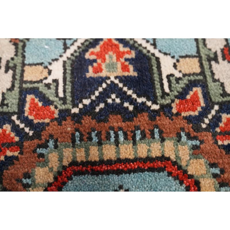 Beige Heriz Serapi Indian Rug Hand-Knotted Oriental Wool Carpet - 5'11" x 8'11" - 5'11" x 8'11" - Ivory/Beige