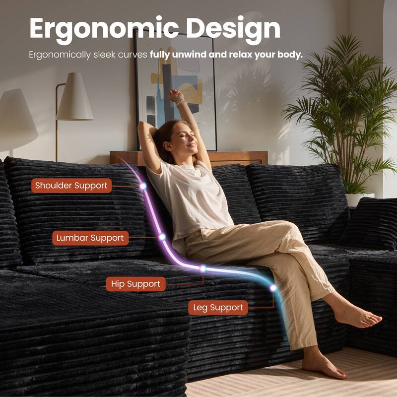 VIOS No-Assembly Plush Fabric Sofa Set​