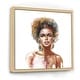 preview thumbnail 11 of 9, Designart 'Portrait of African American Woman V' Modern Framed Canvas Wall Art Print