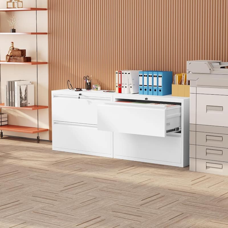 2 Drawer Lateral File Cabinet, Lockable Office Filling Cabinet