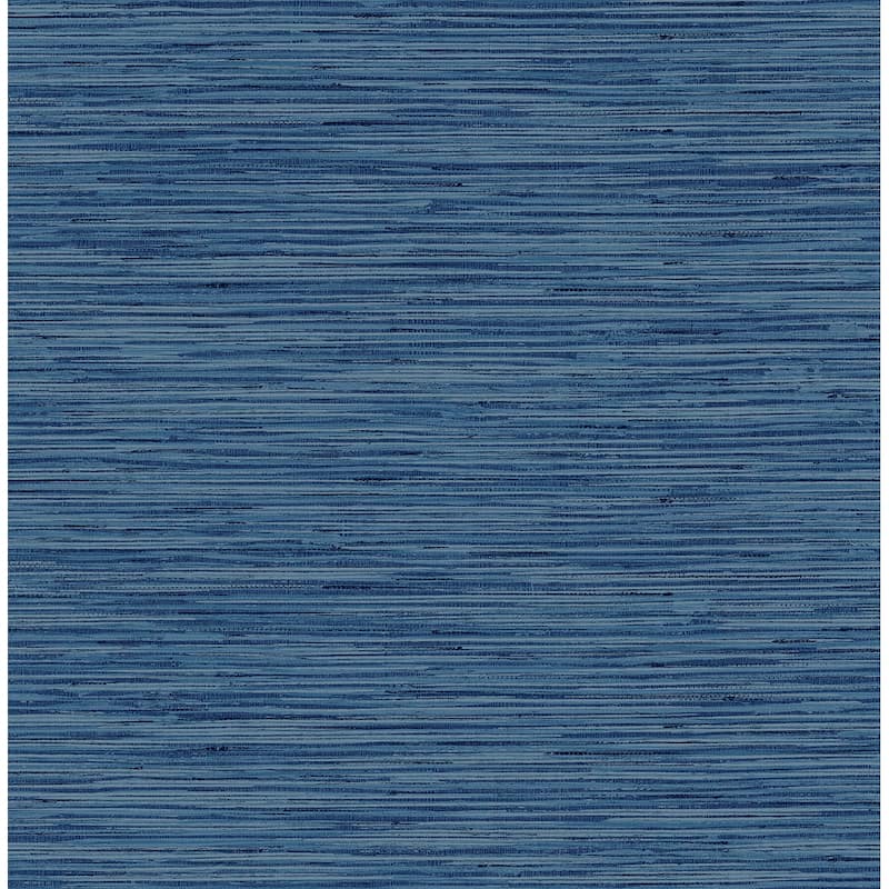 Stacy Garcia Home Faux Grasscloth Peel and Stick Wallpaper - 20.5 in. W x 18 ft. L - Marine Blue