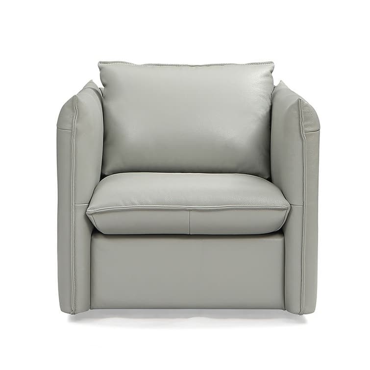 Divani Casa Tamworth Modern Grey Leather Swivel Chair