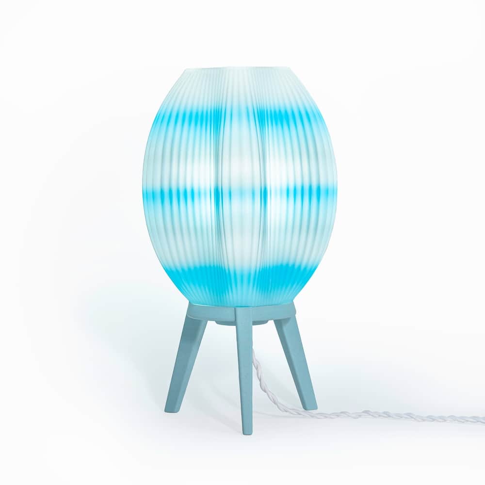 Wavy 16.5" Modern Contemporary Plant-Based PLA 3D Printed Dimmable LED Table Lamp, by JONATHAN Y