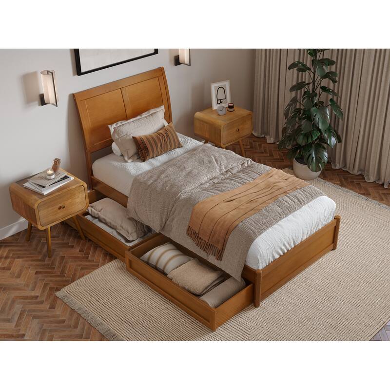 Andorra Platform Bed with Panel Footboard and Storage Drawers