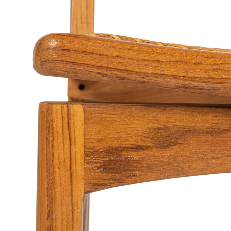Mango Wood and Cane Dining Chairs, Set of 2
