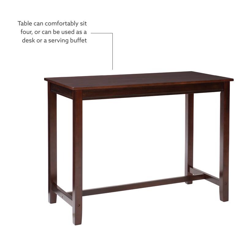 3-Piece Bar Table and Stool Set- 47.25" - Brown