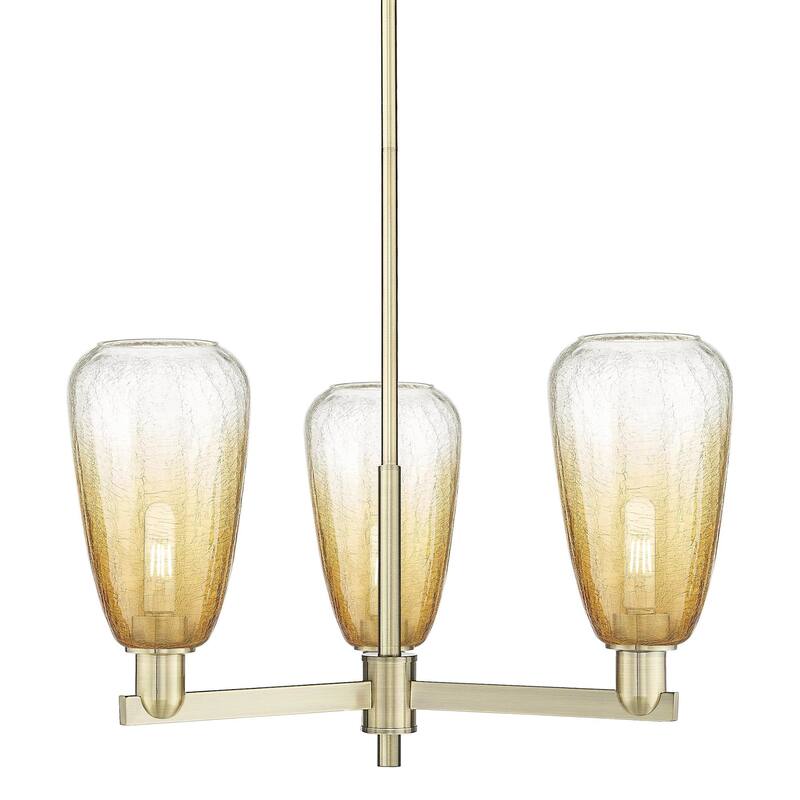 Innovations Lighting 716-3CR-9-18 Brookhaven Almond Chandelier - Antique Brass / Amber
