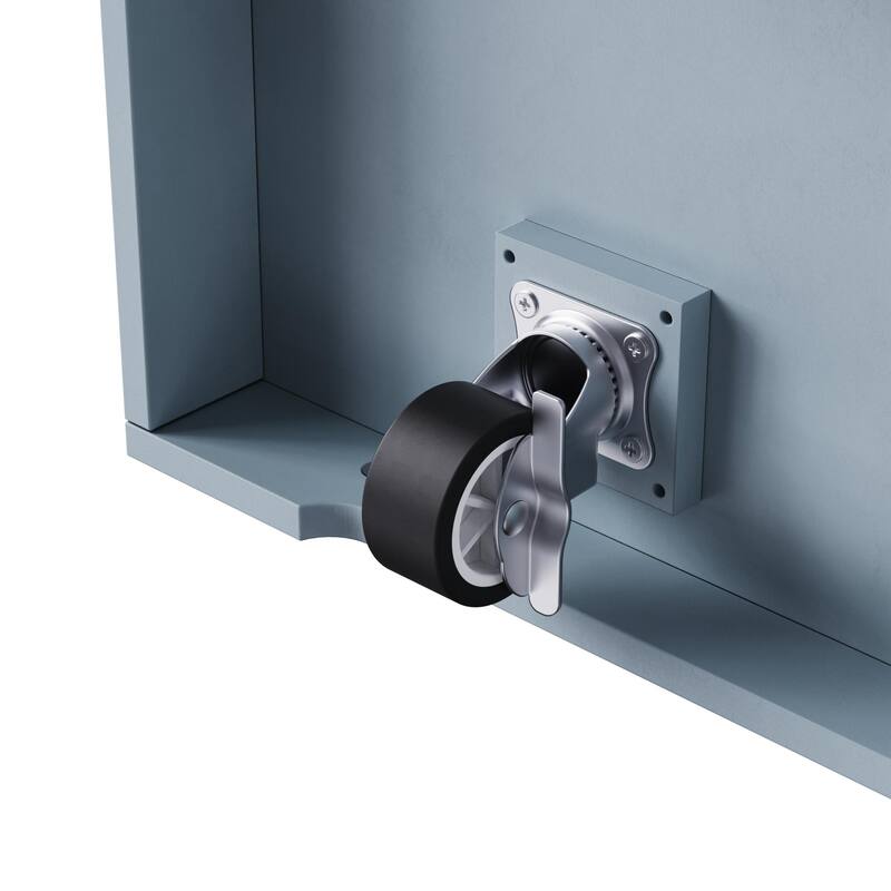 53" Large Kitchen Island with 2 Bar Stools, Power Outlet & Storage Cart