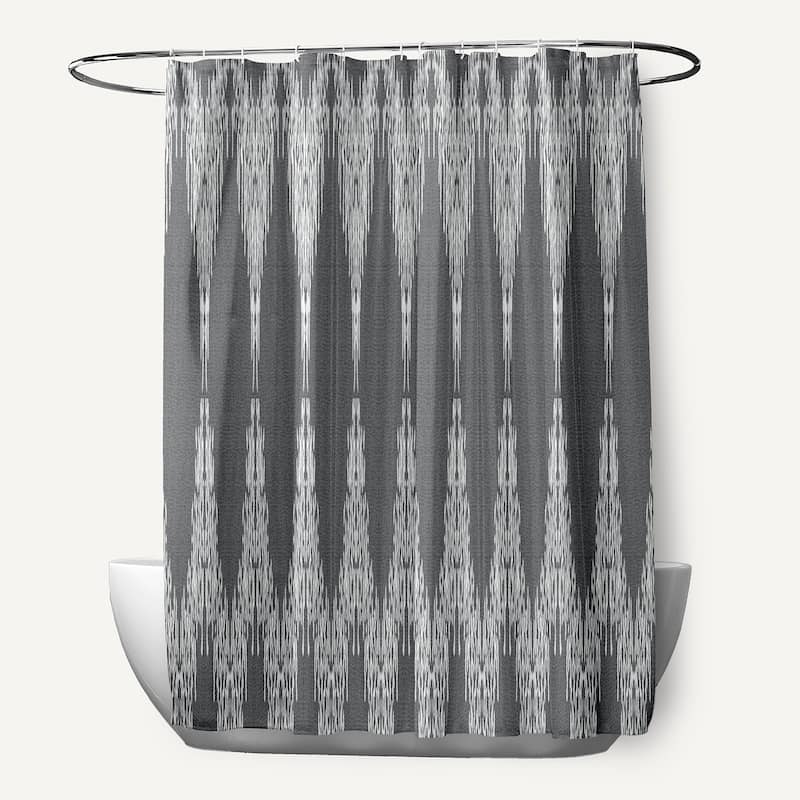 Peace 1 Geometric Print Shower Curtain - Charcoal