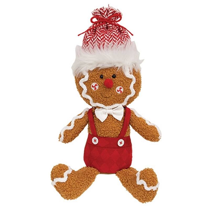 Mr. & Mrs. Gingerbread Plush Holiday Decorations 2 Asstd - 18” x 8.5”