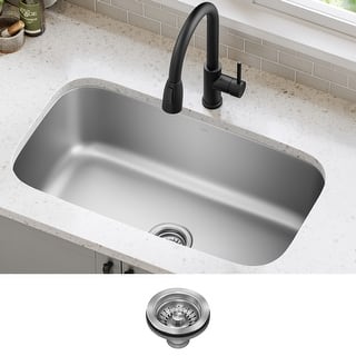 KRAUS Premier Undermount Single Bowl Stainless Steel Kitchen Sink