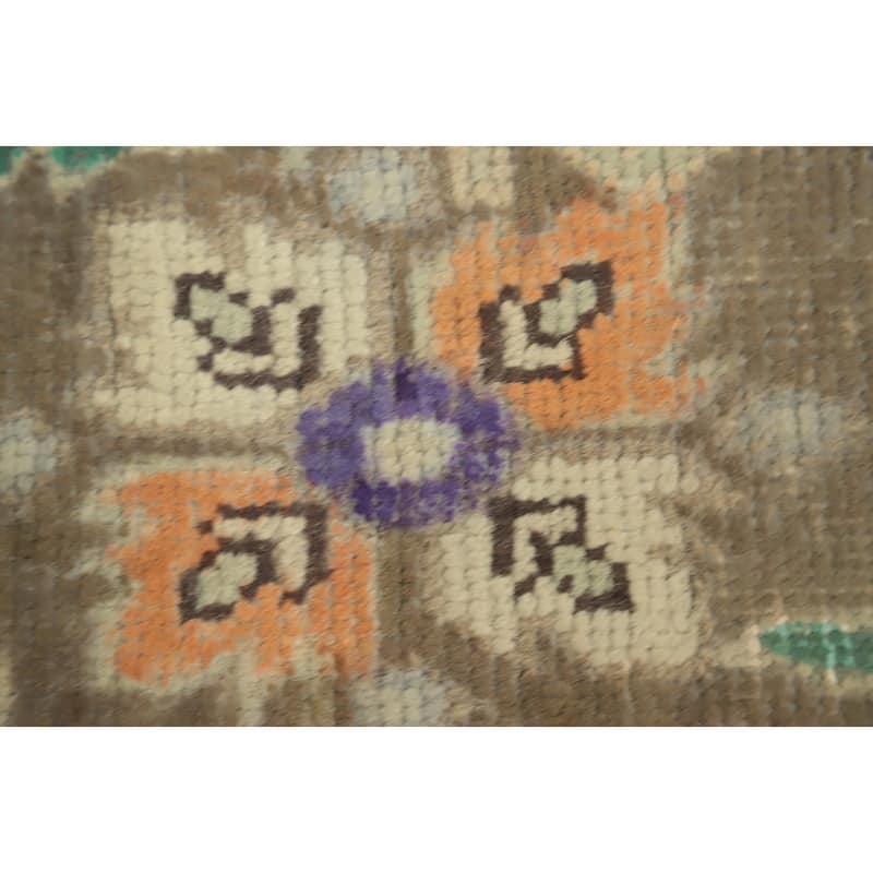 Hand Knotted Oriental 100% Wool Carpet Traditional Floral Oranges & Rust Tabriz Area Rug - 9' 1'' X 6' 4''