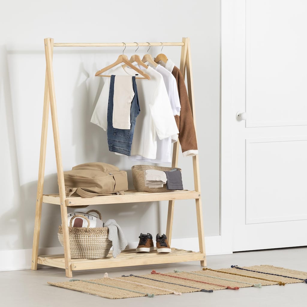 South Shore Sweedi Clothes Rack with Storage Shelves