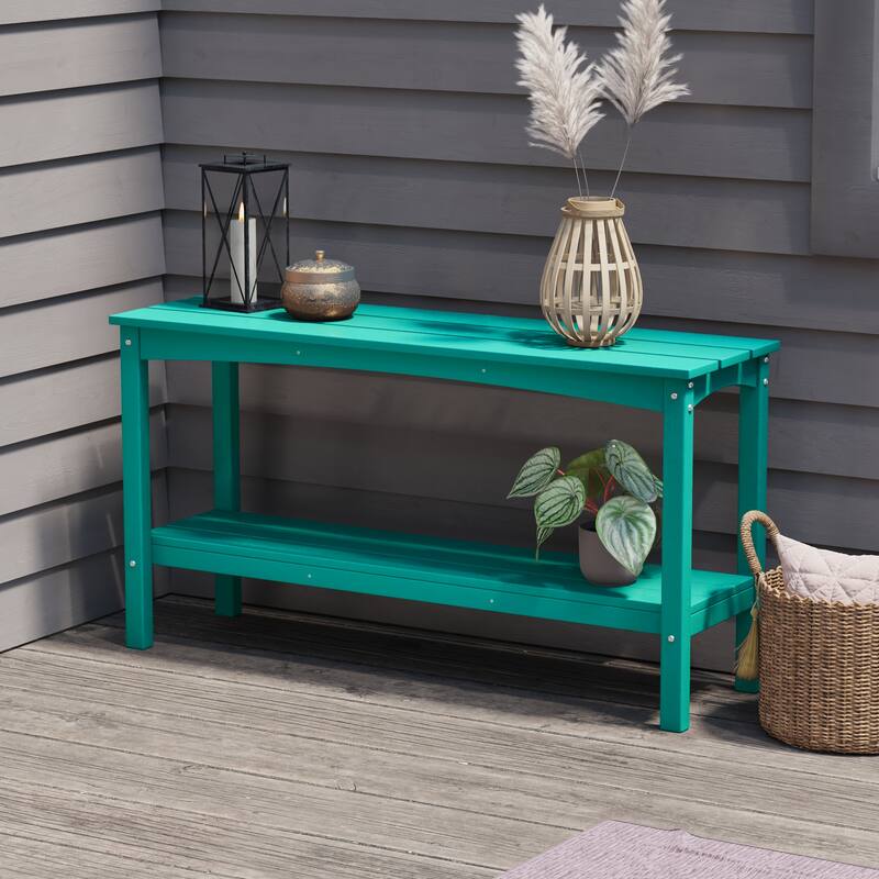 Laguna Hdpe All Weather Outdoor Patio Two Shelf Table