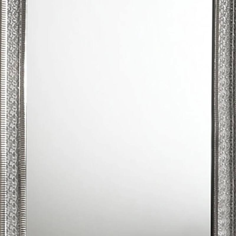 Cyl 36 x 41 Dresser Mirror with Scale Molding Trim, Metallic Gray Wood - Metallic Gray, Silver