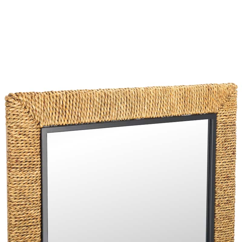 SAFAVIEH Home Amelda 24 x 36-inch Vertical Rectangle Natural/Black Mirror - 24.4"W x 1.6"D x 36.2"H