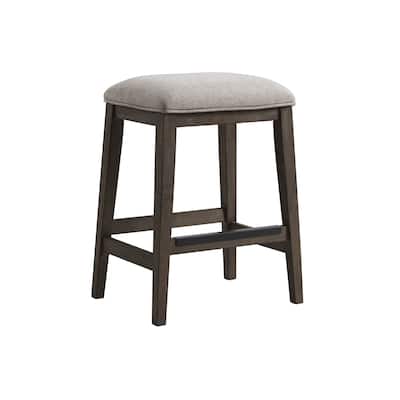 Hearst Backless Stool with 4 Legs and Cushion Seat, Reclaimed Chevron, Set of 2