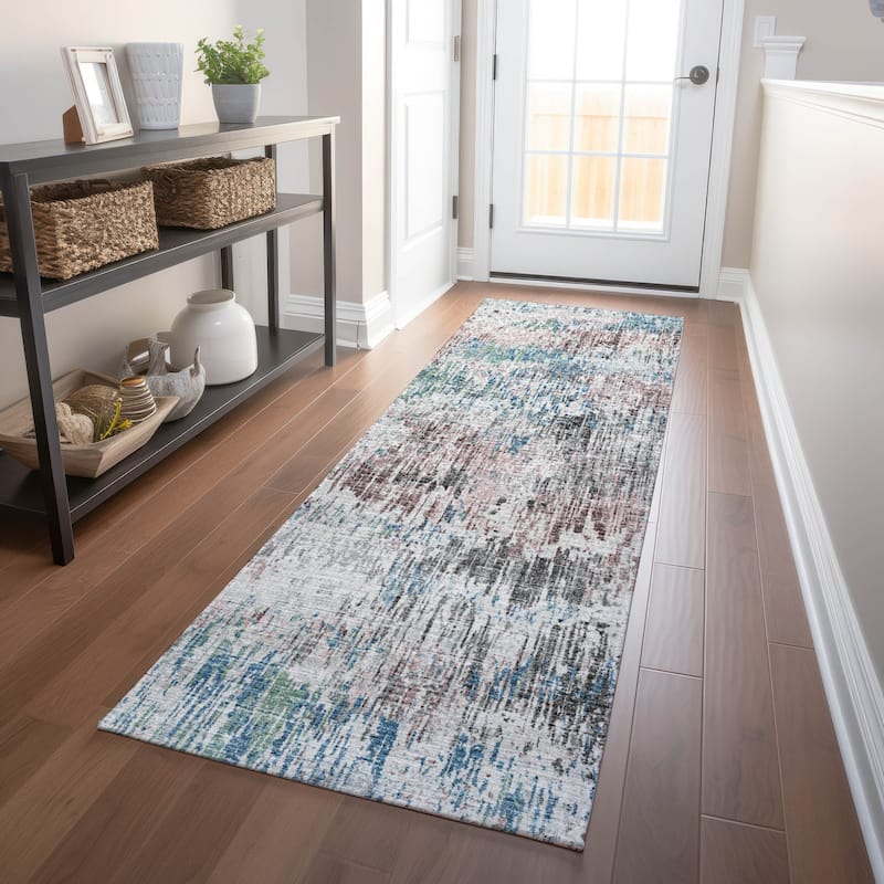 Premium Washable Super Soft Contemporar Abstract Mayfield Rug - Multi - 2' 3" x 7' 6" - Runner