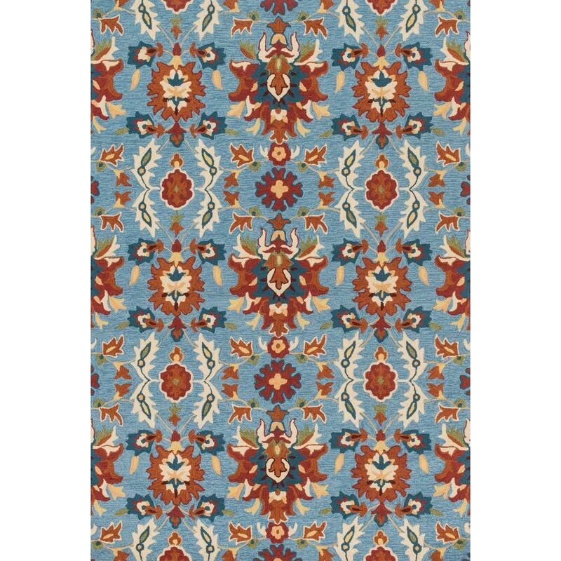 Alexander Home Valentina Hand-hooked Floral Ocean Area Rug