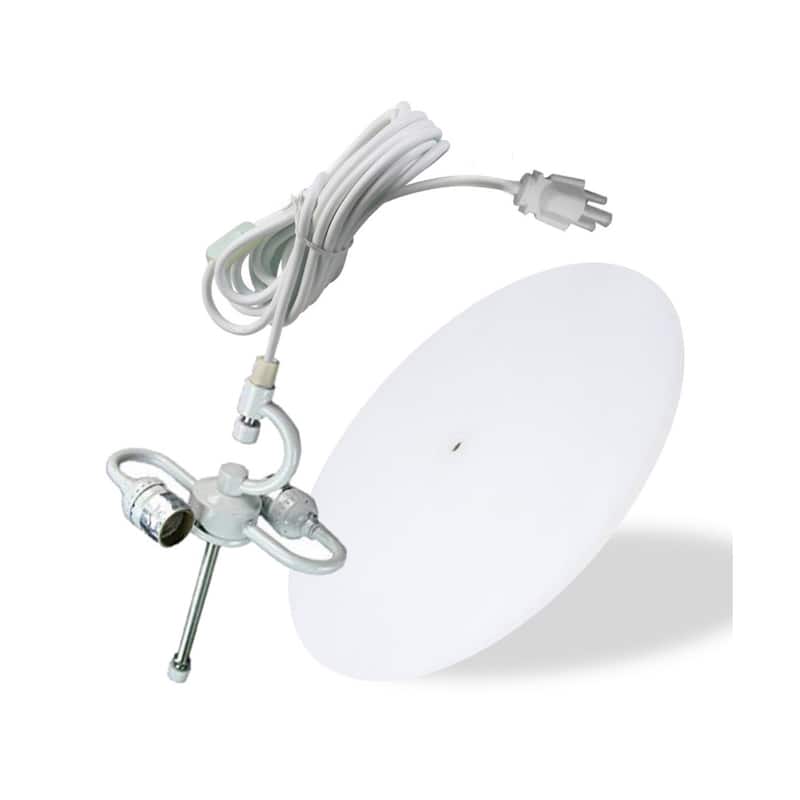 2 Light Swag Plug-In Pendant 16"w Island Paradise Linen Drum with Diffuser, White Cord